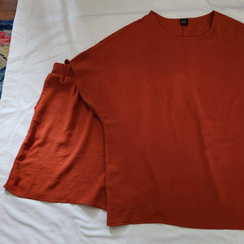 Ranlege short set sz XXL dark orange lightweight oversize EUC